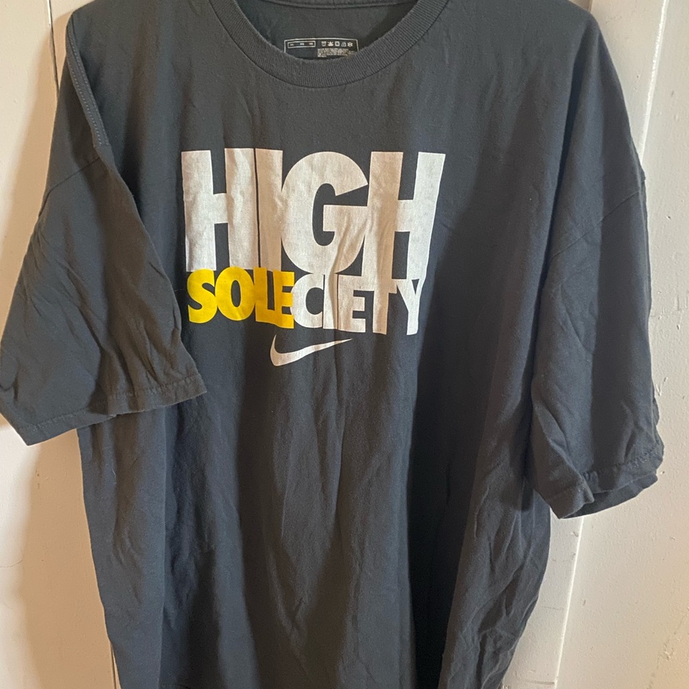 Nike Black Tee with Yellow and White Print